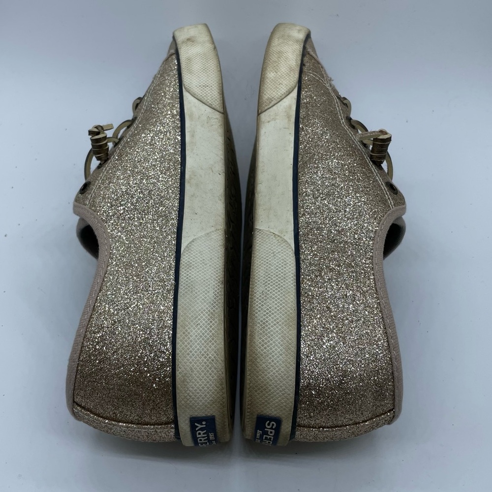 Sperry Top-Sider Pier View Holiday Champagne Gold Glitter Sneaker Women’s 9.5 - Picture 5 of 9